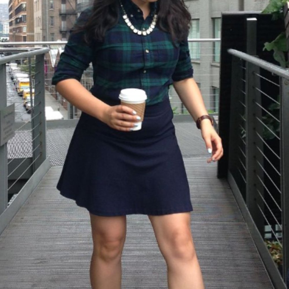 Navy A-line Banana Republic skirt